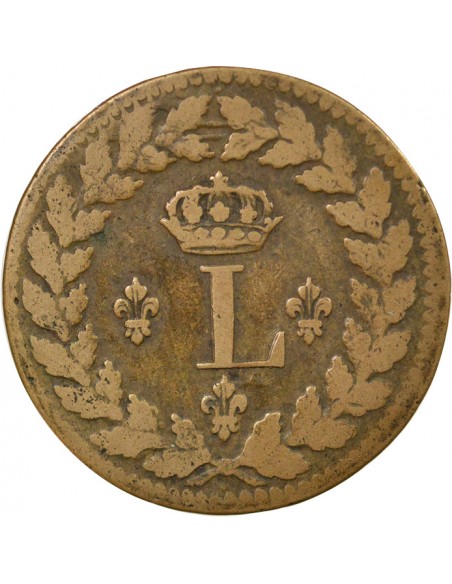 Louis XVIII 1 décime Bronze 1815 BB Strasbourg