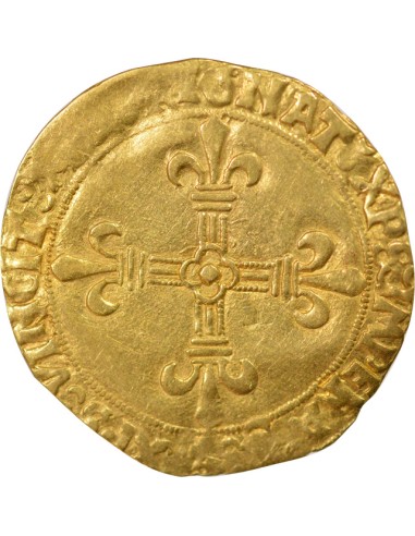 Louis XII Au Soleil 1 ecu d'or Or 1498-1507 K Bordeaux