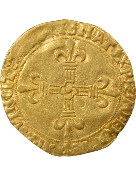 Louis XII Au Soleil 1 ecu d'or Or 1498-1507 K Bordeaux