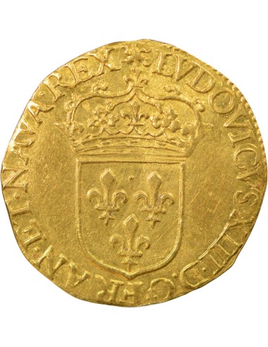 Louis XIII Au Soleil 1 ecu d'or Or 1637 A - Paris