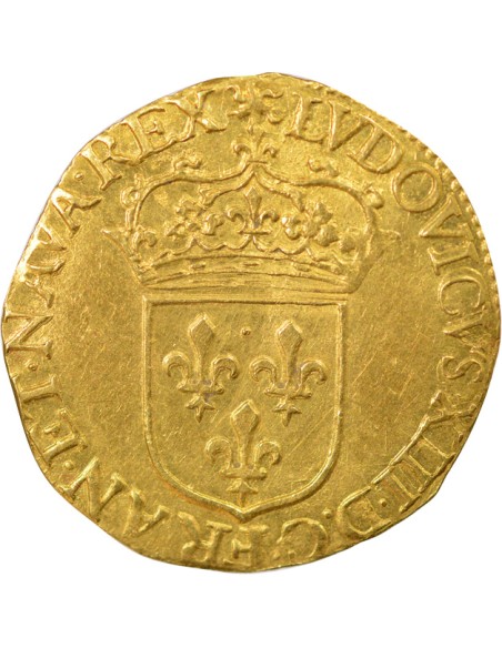 Louis XIII Au Soleil 1 ecu d'or Or 1637 A - Paris
