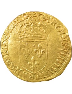 Charles IX Au Soleil 1 ecu d'or Or 1562 H La Rochelle 2