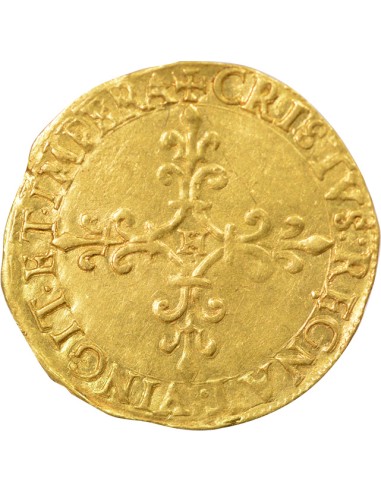 Charles IX Au Soleil 1 ecu d'or Or 1562 H La Rochelle