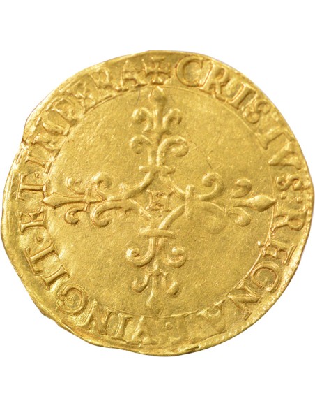 Charles IX Au Soleil 1 ecu d'or Or 1562 H La Rochelle