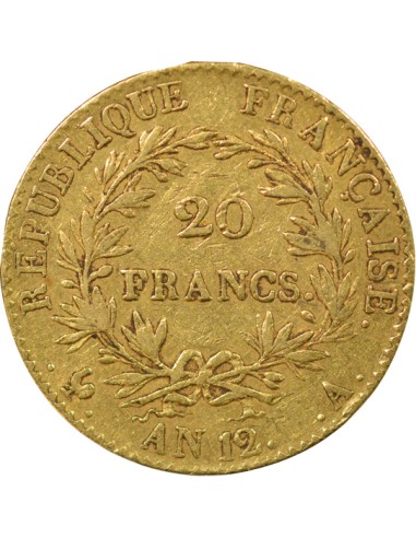 Roi d'Italie 20 francs Or An 12 A - Paris