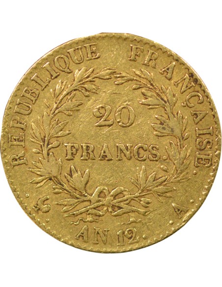 Roi d'Italie 20 francs Or An 12 A - Paris