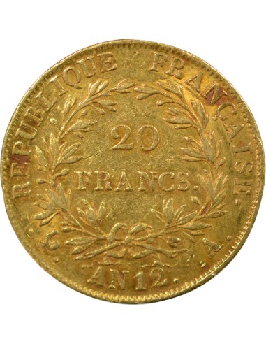 Roi d'Italie Buste Intermédiaire 20 francs Or An 12 A - Paris
