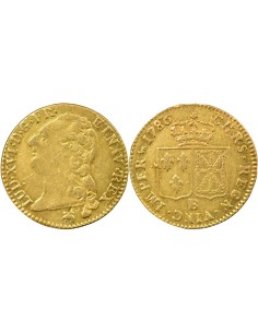 Louis XVI A la Tête nue 1 louis d'or Or 1786 B Rouen