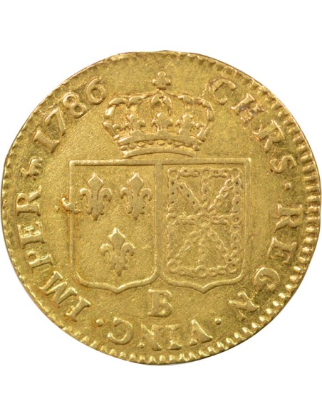 Louis XVI A la Tête nue 1 louis d'or Or 1786 B Rouen
