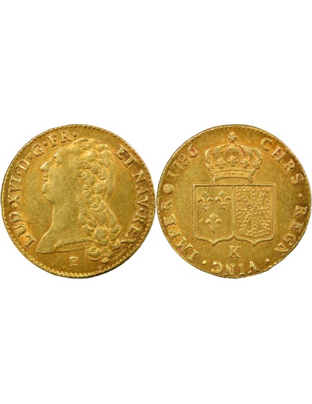 Louis XVI A la Tête nue 1 louis d'or Or 1786 K Bordeaux