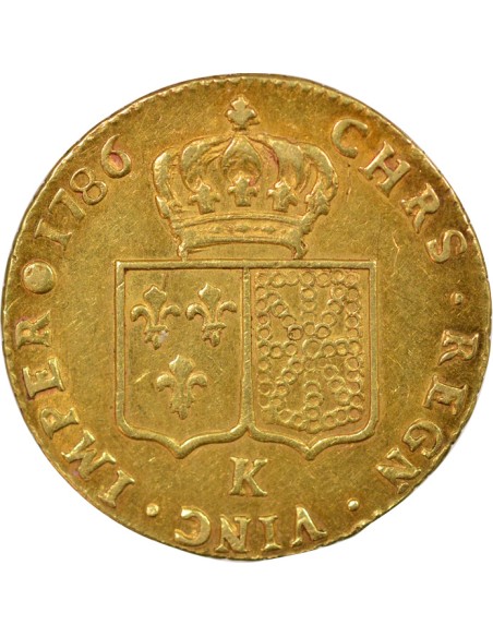 Louis XVI A la Tête nue 1 louis d'or Or 1786 K Bordeaux