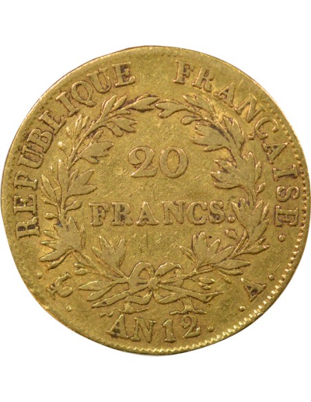 Roi d'Italie 20 francs Or An 12 A - Paris
