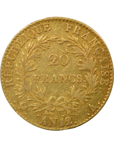 Roi d'Italie 20 francs Or An 12 A - Paris
