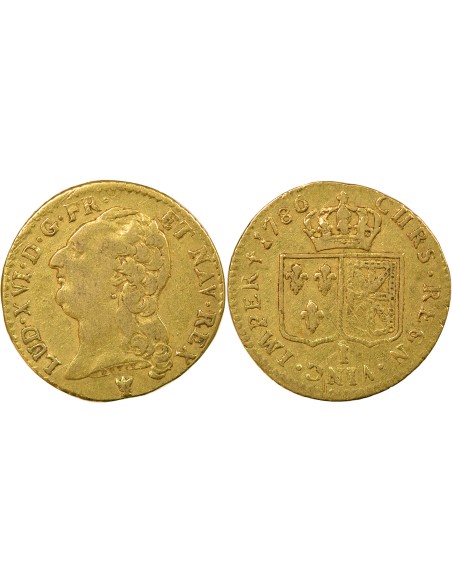 Louis XVI Tête nue 1 louis d'or Or 1786 I Limoges