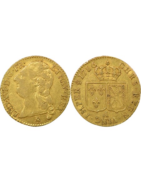 Louis XVI Tête nue 1 louis d'or Or 1786 A - Paris