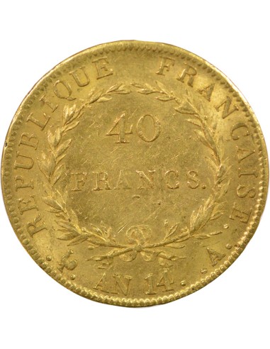 Roi d'Italie Cal. Révolutionnaire 40 francs Or An 14 A - Paris