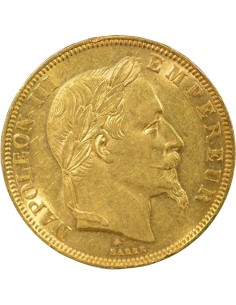 Napoléon III Tête laurée 50 francs Or 1866 A - Paris 2