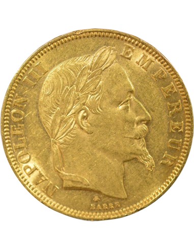 Napoléon III Tête laurée 50 francs Or 1866 A - Paris