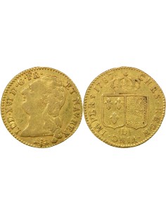 Louis XVI A la Tête nue 1 louis d'or Or 1787 D Lyon