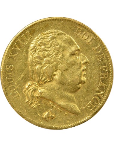 Louis XVIII Tête nue 40 francs Or 1816 L Bayonne
