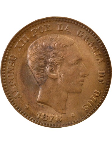 Espagne Alphonse XII d'Espagne 10 centimos Cuivre 1878 Barcelone