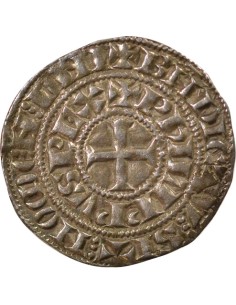 Philippe IV à l'O Rond 1 maille tierce Argent 1306 - 1314 2