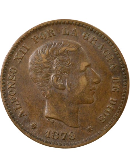 Espagne Alphonse XII d'Espagne 5 centimos Cuivre 1879 Barcelone