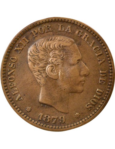 Espagne Alphonse XII d'Espagne 5 centimos Cuivre 1879 Barcelone