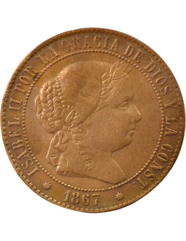 5 centimos Cuivre 1867 Barcelone