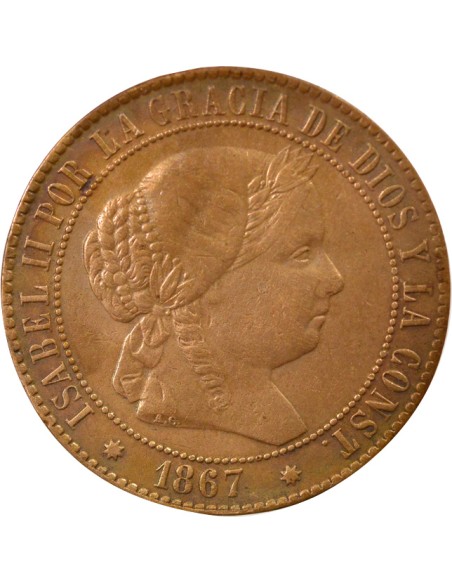 5 centimos Cuivre 1867 Barcelone