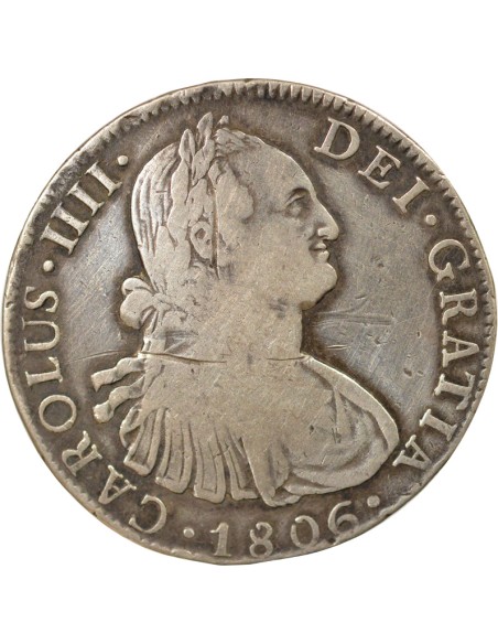 Mexique Charles IV d'Espagne 8 reales Argent 1806 Mo Mexico City
