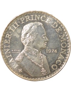 Monaco Rainier III de Monaco 50 francs Argent 1974 Pessac 2