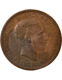 Espagne Alphonse XII d'Espagne 5 centimos Cuivre 1878 Barcelone 2