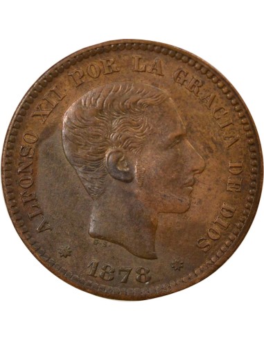 Espagne Alphonse XII d'Espagne 5 centimos Cuivre 1878 Barcelone