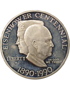 USA Centenaire d'Eisenhower 1 Dollar Billon 1990 Philadelphie 2