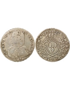 Louis XV Au Buste Habillé 1/2 ecu Argent 1729 9 Rennes