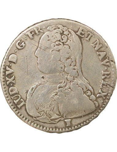 Louis XV Au Buste Habillé 1/2 ecu Argent 1729 9 Rennes