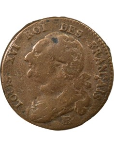 Louis XVI au Faisceau 12 denier Cuivre 1792 BB Strasbourg 2