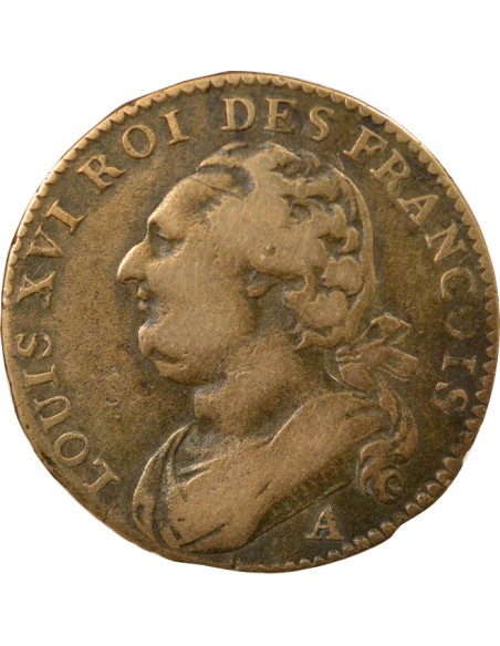 Louis XVI Au Faisceau 12 denier Cuivre 1791 A - Paris