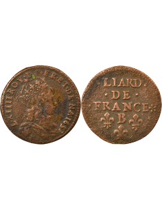 Louis XIV Au Buste Juvénile 1 liard Cuivre 1657 Acquigny