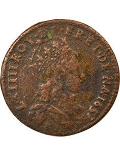 Louis XIV Au Buste Juvénile 1 liard Cuivre 1657 Acquigny 2