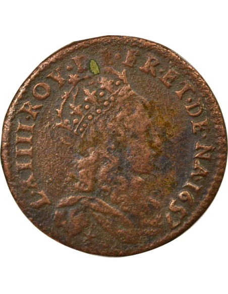 Louis XIV Au Buste Juvénile 1 liard Cuivre 1657 Acquigny