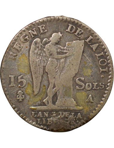 Louis XVI Au Génie 15 sols Argent 1791 A - Paris