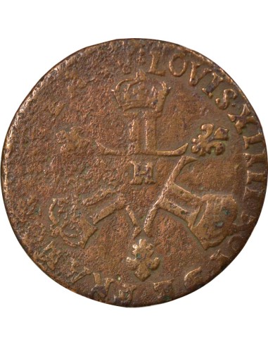 Louis XIV Dardenne 6 deniers Cuivre 1711 H La Rochelle