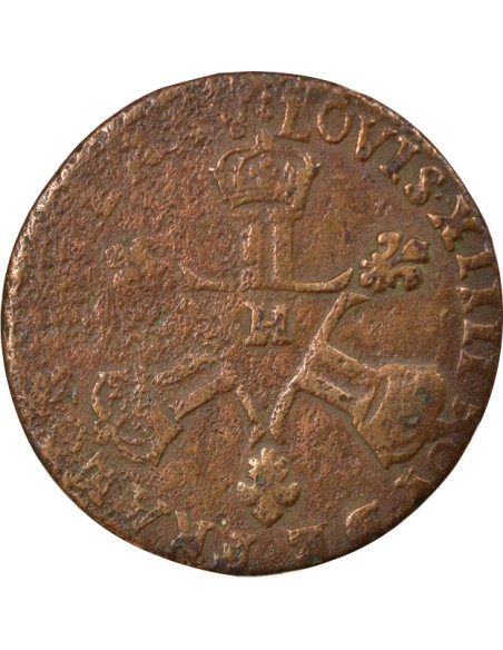 Louis XIV Dardenne 6 deniers Cuivre 1711 H La Rochelle