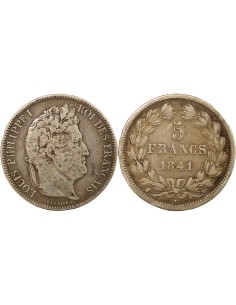 Louis-Philippe Ier Tranche en Relief 5 francs Argent 1841 Lile