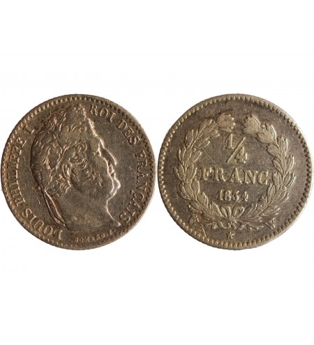 LOUIS PHILIPPE﻿ - 1/4 FRANC ARGENT 1834 W LILLE