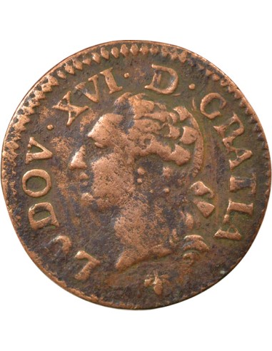 Louis XVI A l'Ecu 1 liard Cuivre 1782 H La Rochelle