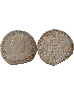 Charles IX 2e Type teston Argent 1563 B Rouen