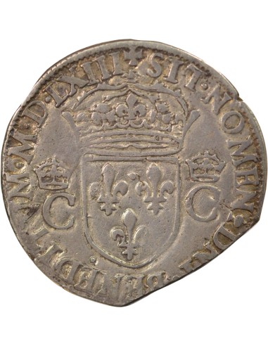 Charles IX 2e Type teston Argent 1563 B Rouen